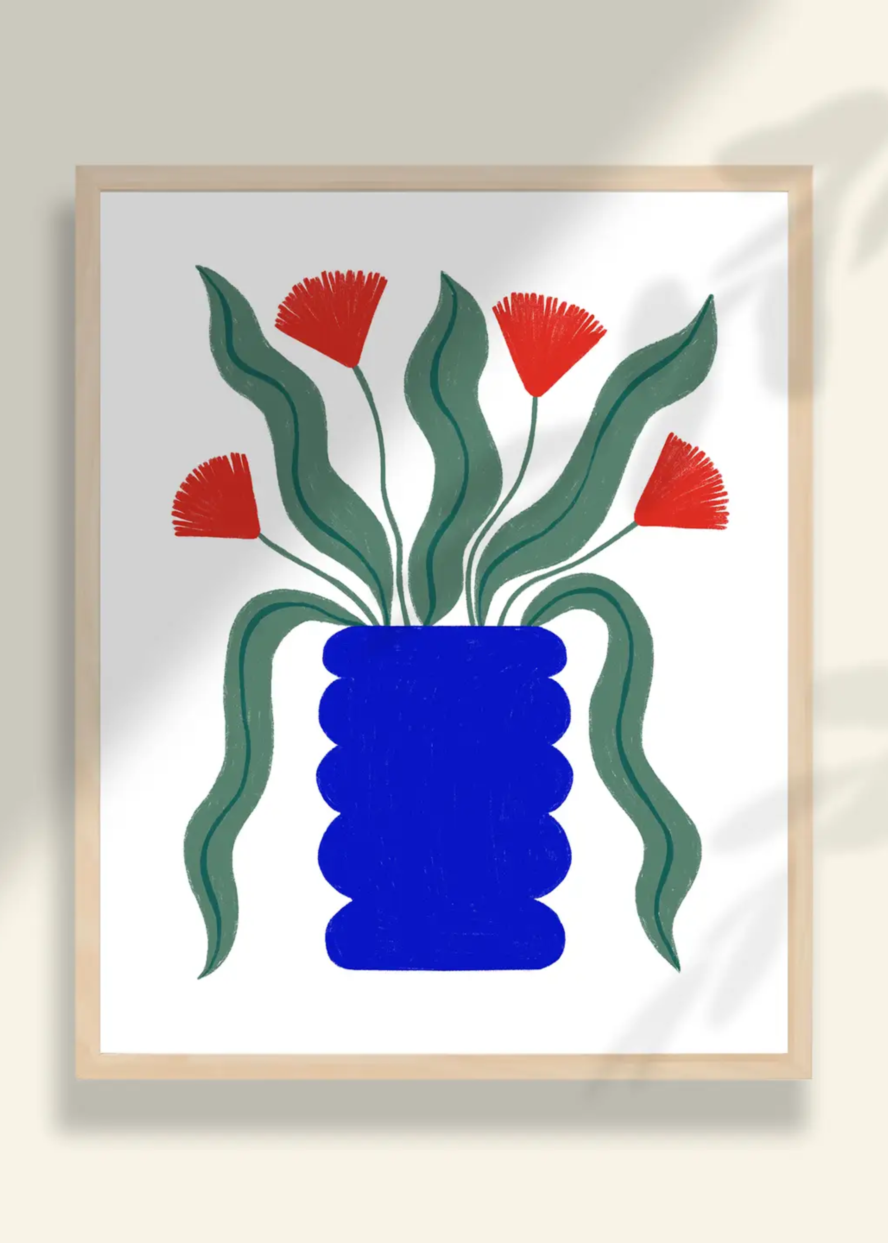 Blue vase art print