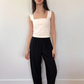 Elastic barrel pants, black