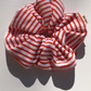 Nova Scotia toweling stripe scrunchy, red