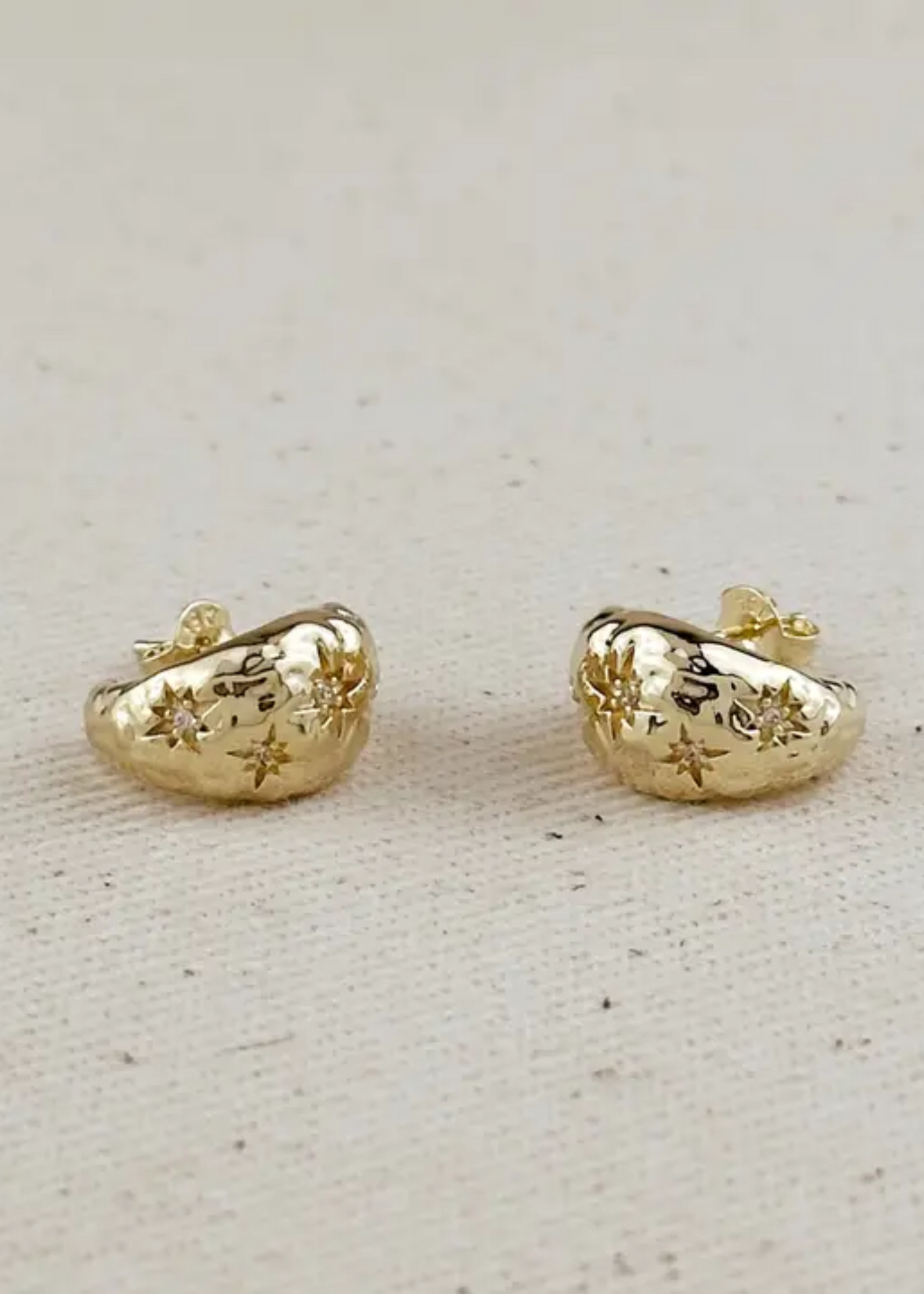 Hammered crescent moon earrings