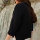 The crop knit, black