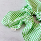 Mini gingham diamond scrunchy, green