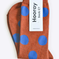 Panhandle polka dot crew socks, brown