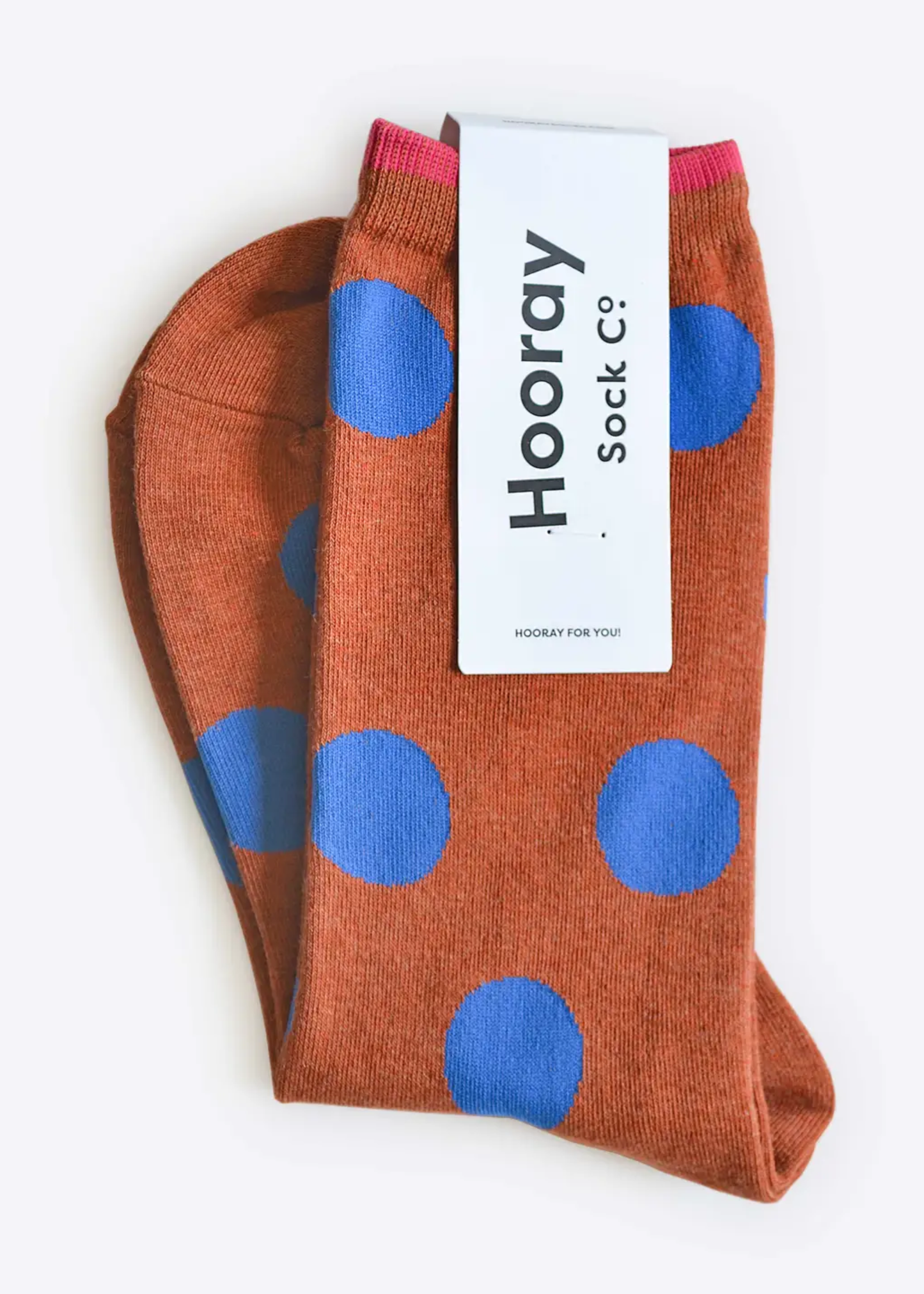 Panhandle polka dot crew socks, brown