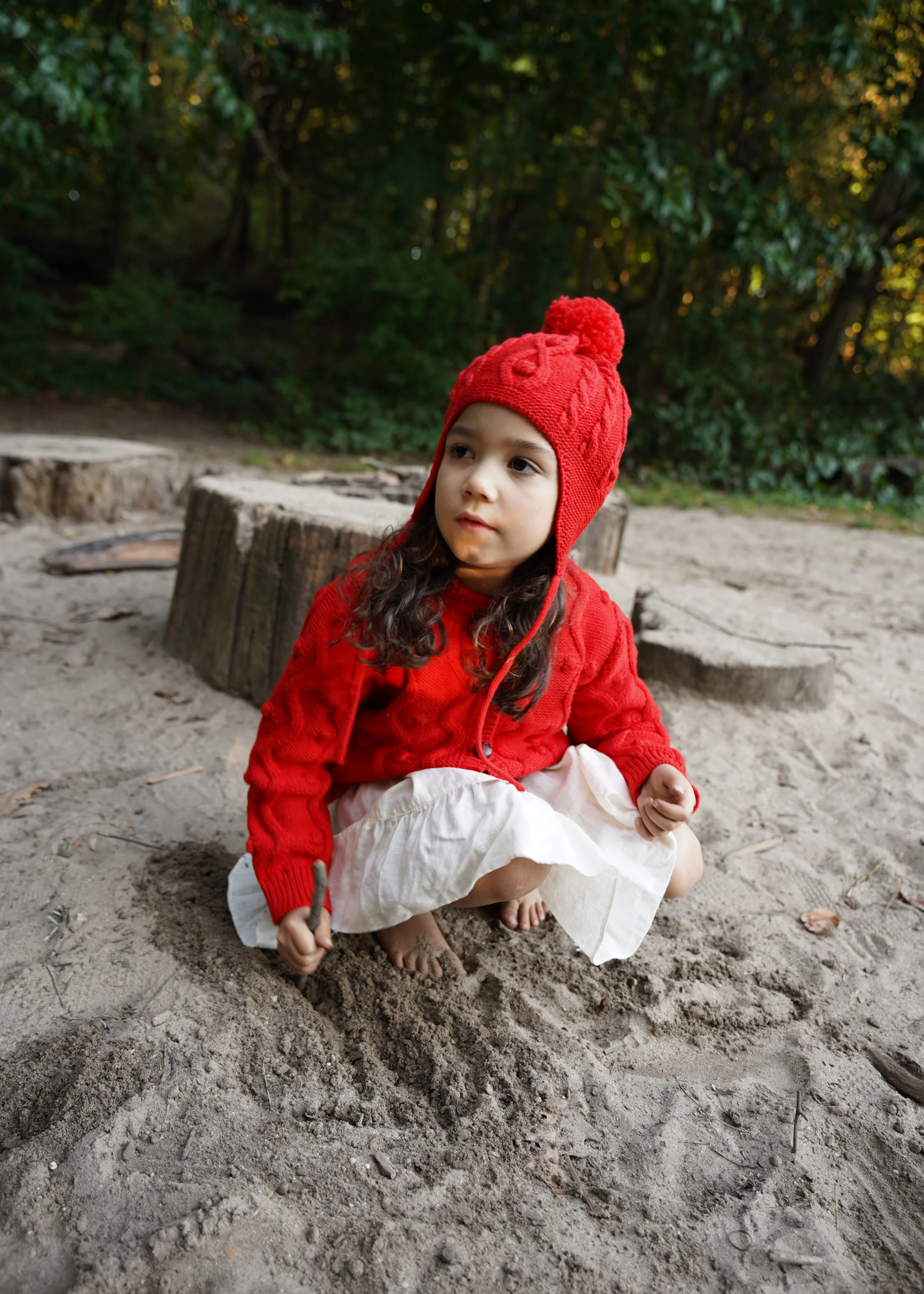 Kids bubble hat, red