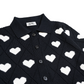 Love polo cardigan, black/ivory