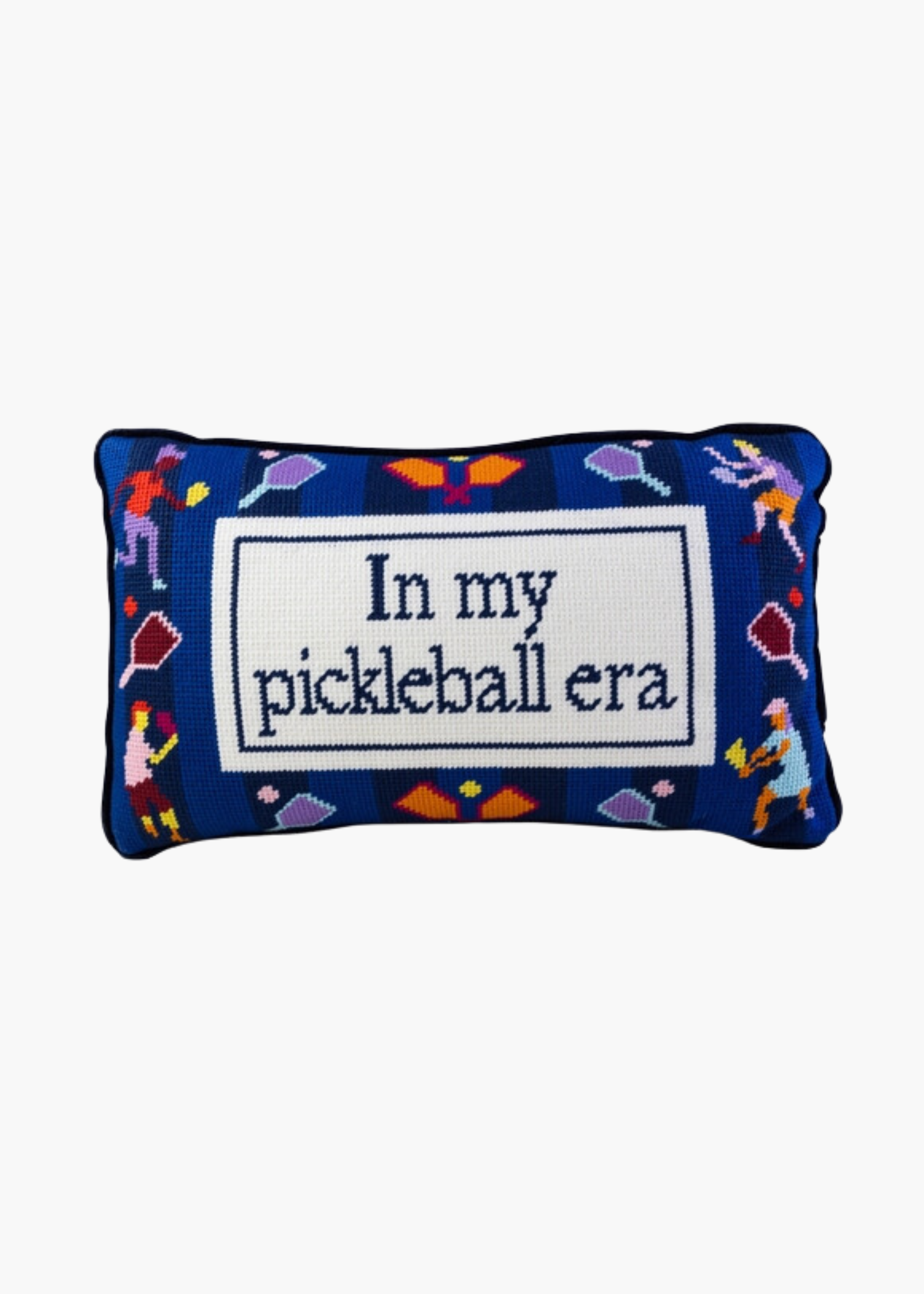 Pickleball era needlepoint pillow