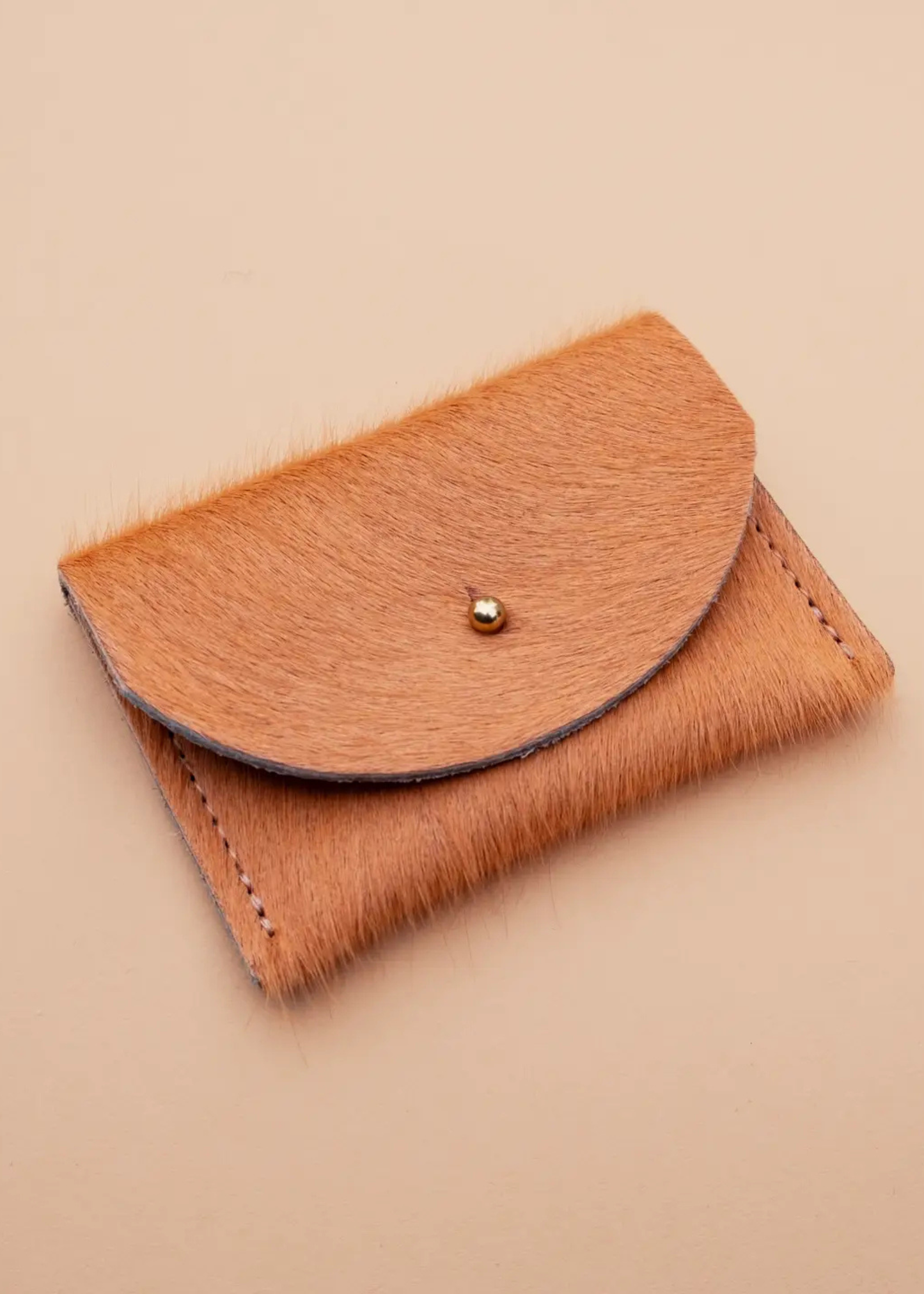 Cardholder, peach cowhide