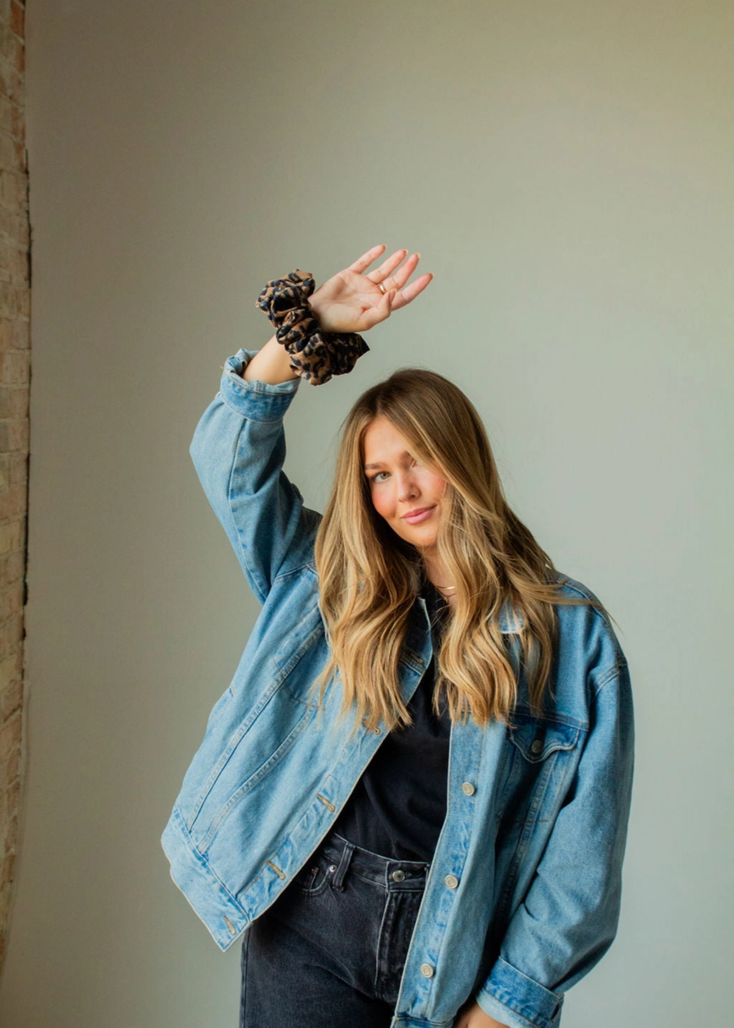 Scrunchie, corduroy cheetah