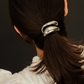 Abstract ponytail cuff, silver