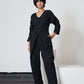 Venus wrap jumper, black
