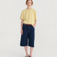 Contrast stitching denim bermuda