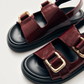 Harper onix burgundy leather sandals