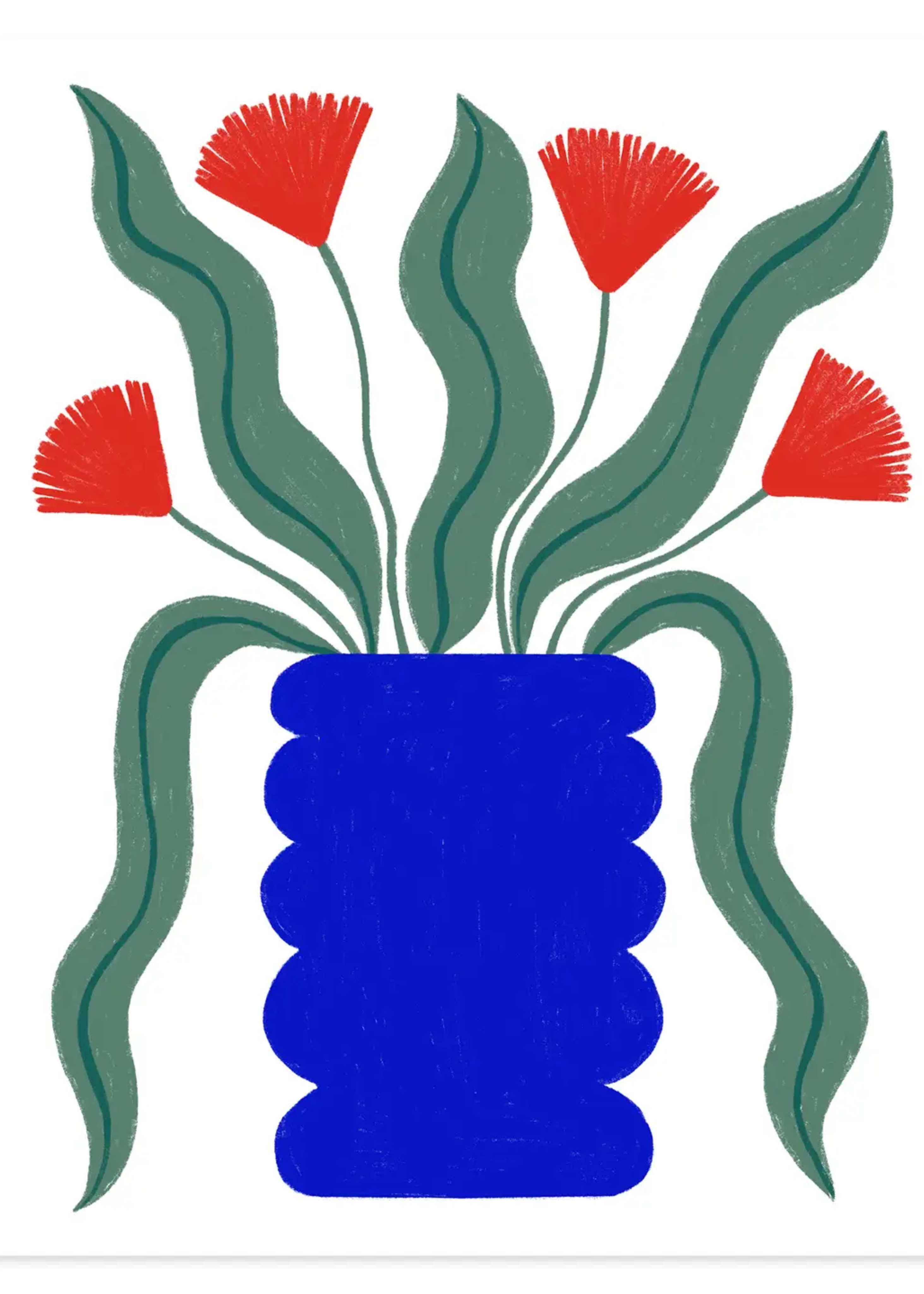 Blue vase art print