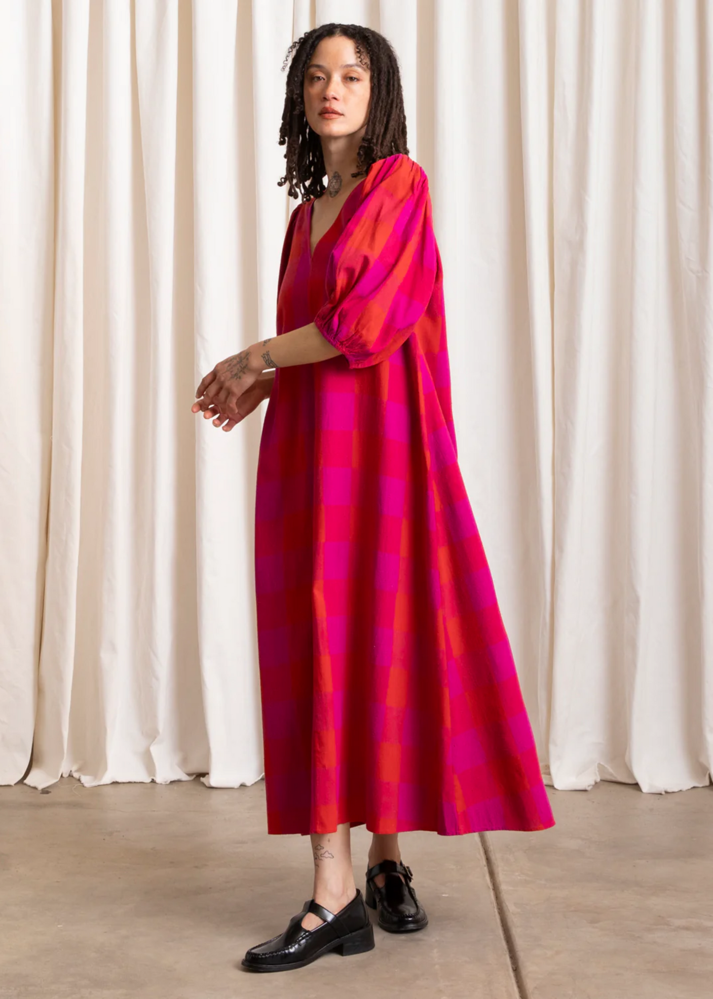 Double v-neck maxi dress
