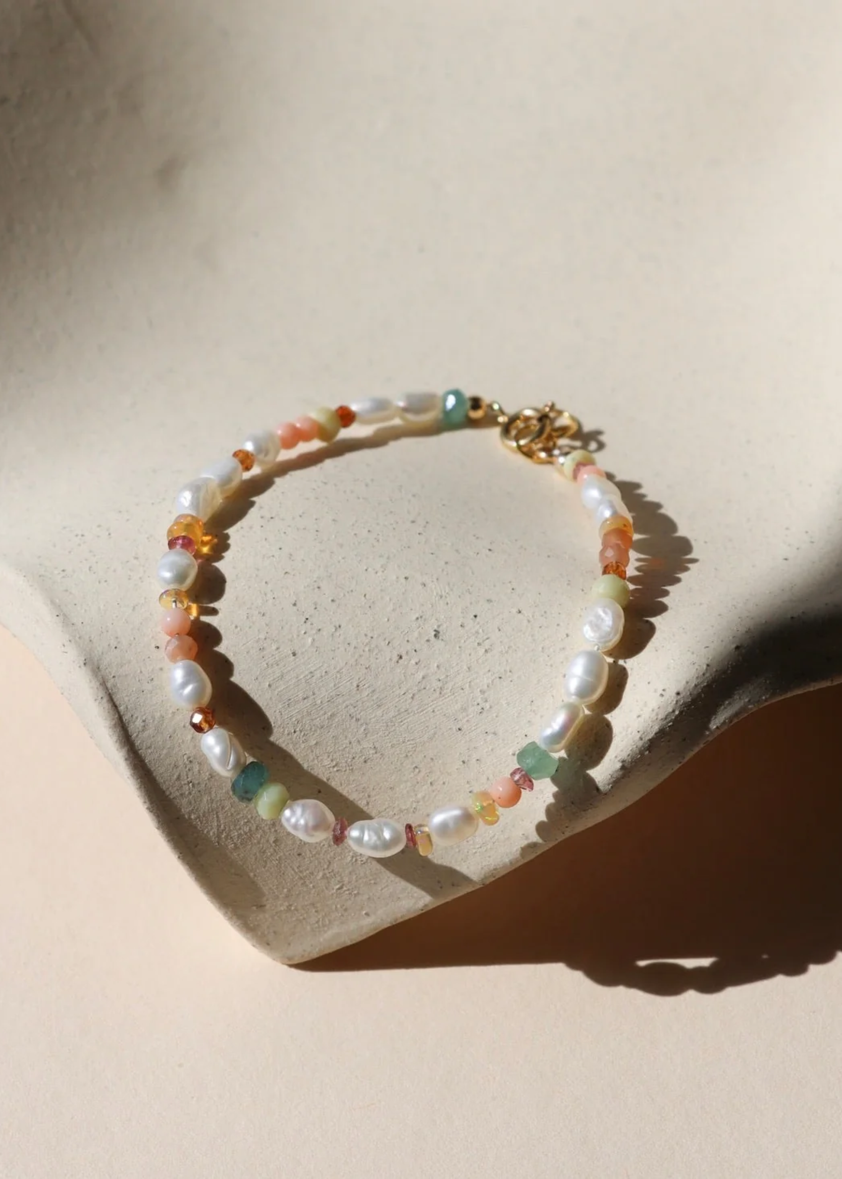 Pearl and petal bracelet