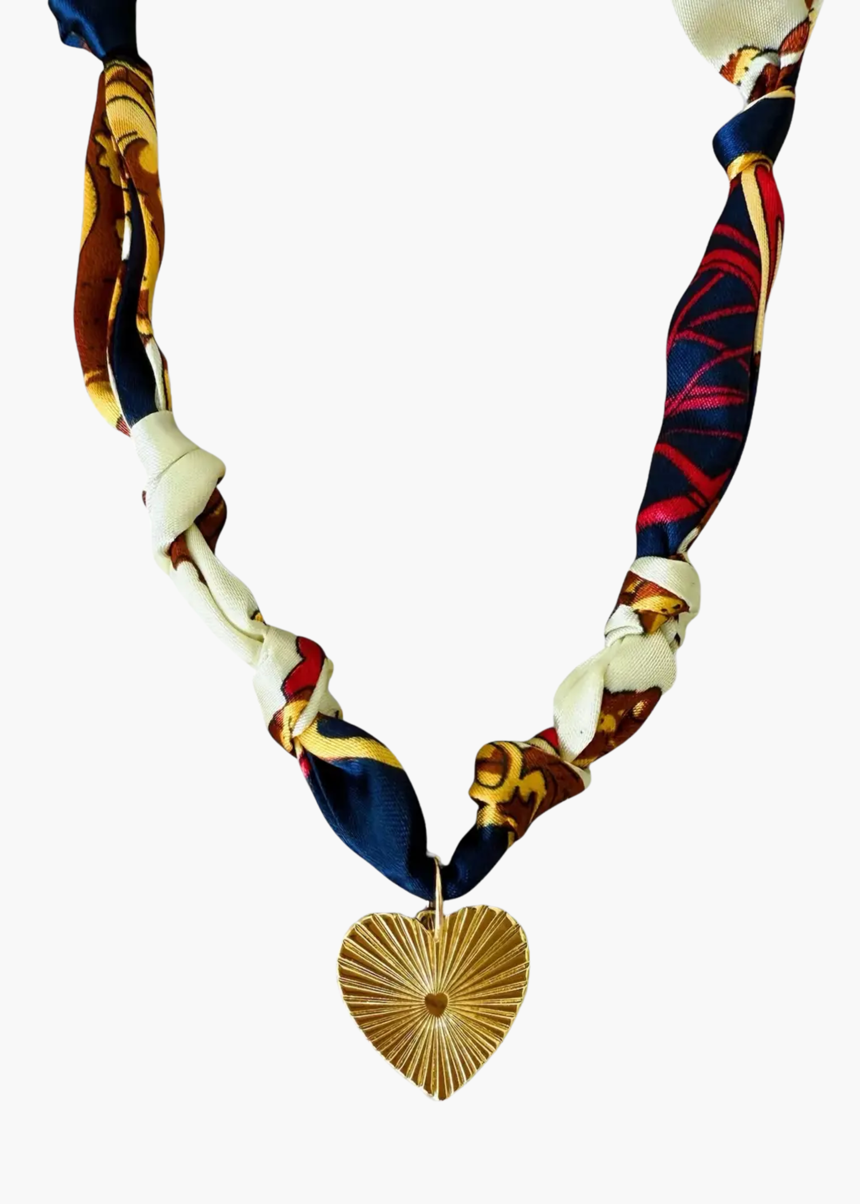 Venice knotted scarf heart charm
