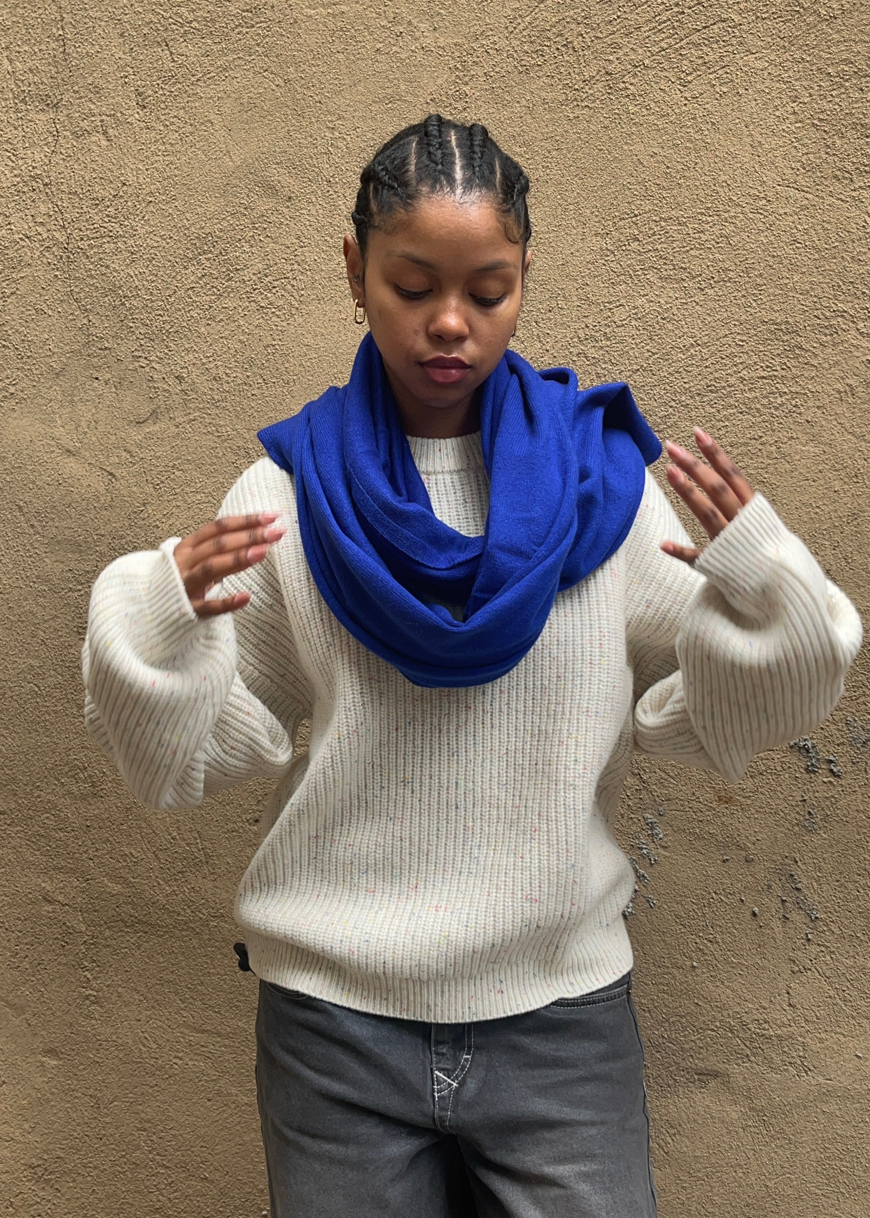 Oversized travel wrap, royal blue