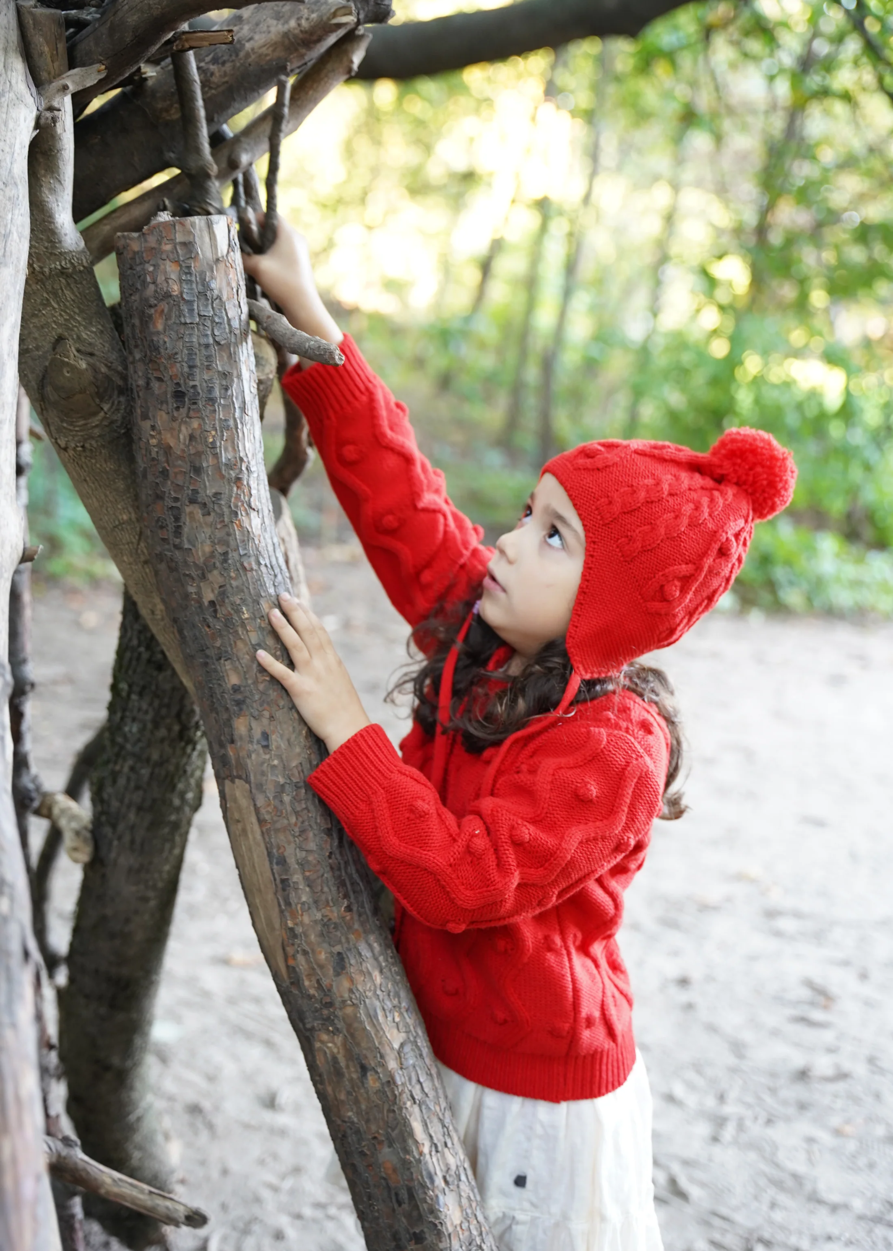 Kids bubble hat, red