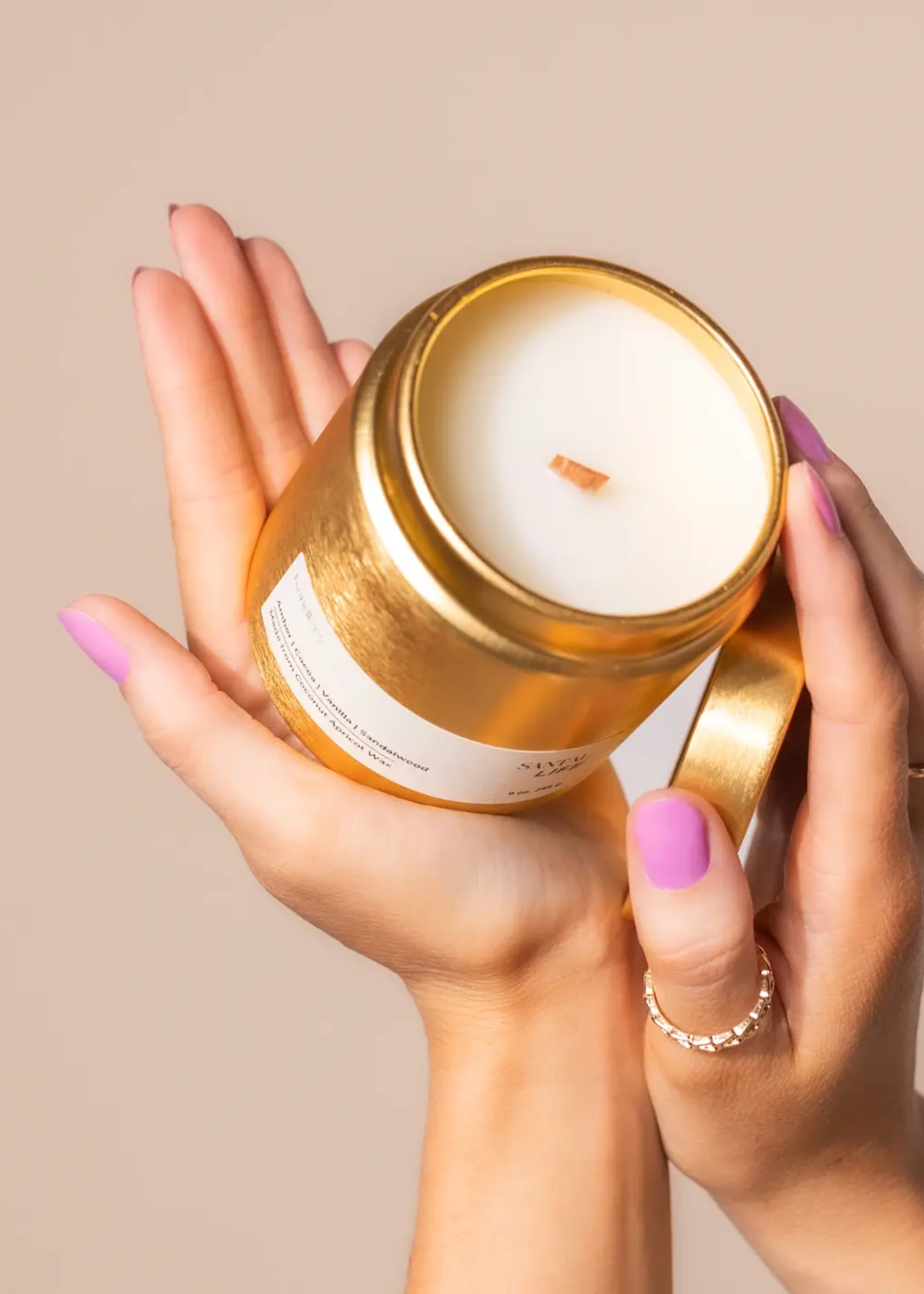 Golden santal candle
