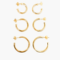 Classic tube earrings, 3 sizes