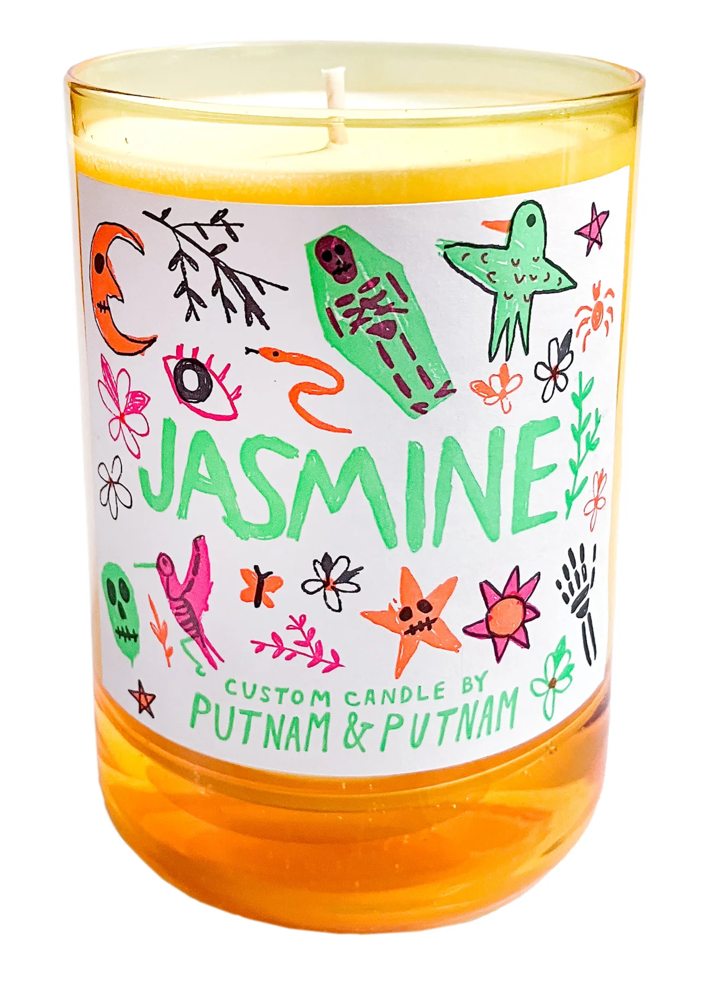 Jasmine wooden wick candle