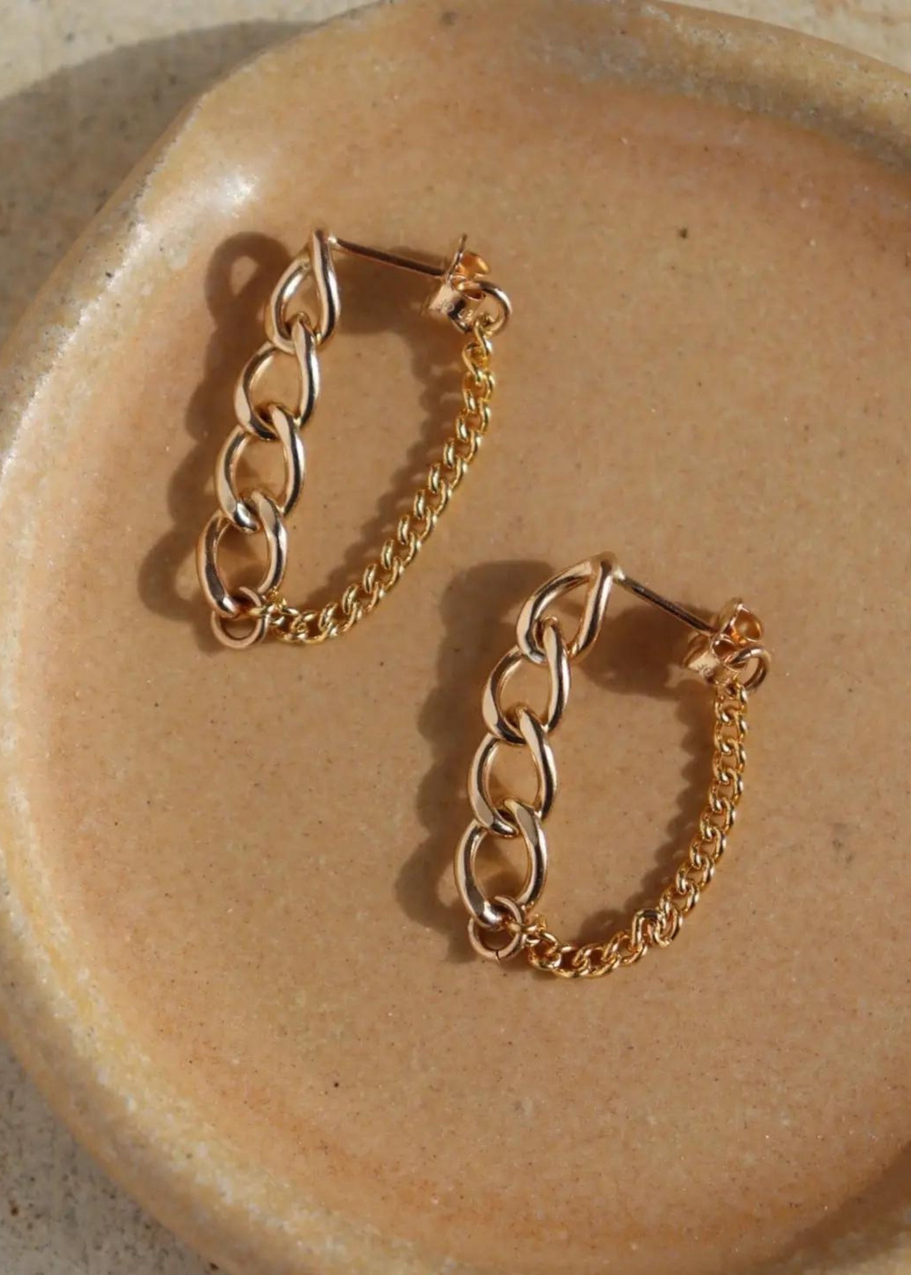 Alex chain studs, gold