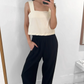 Elastic barrel pants, black