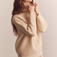 Wool turtleneck waffle sweater