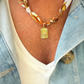 Verona Knotted Scarf Starburst Charm Necklace Gold Filled