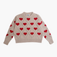 Love sweater, beige/red