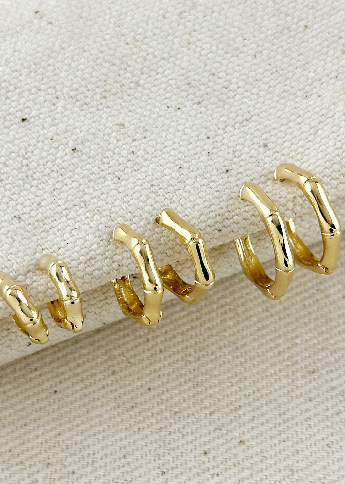 Bamboo hoop earrings, 3 sizes