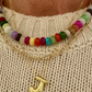 Bubble wavy letter necklace