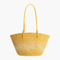 Sunset yellow straw tote bag