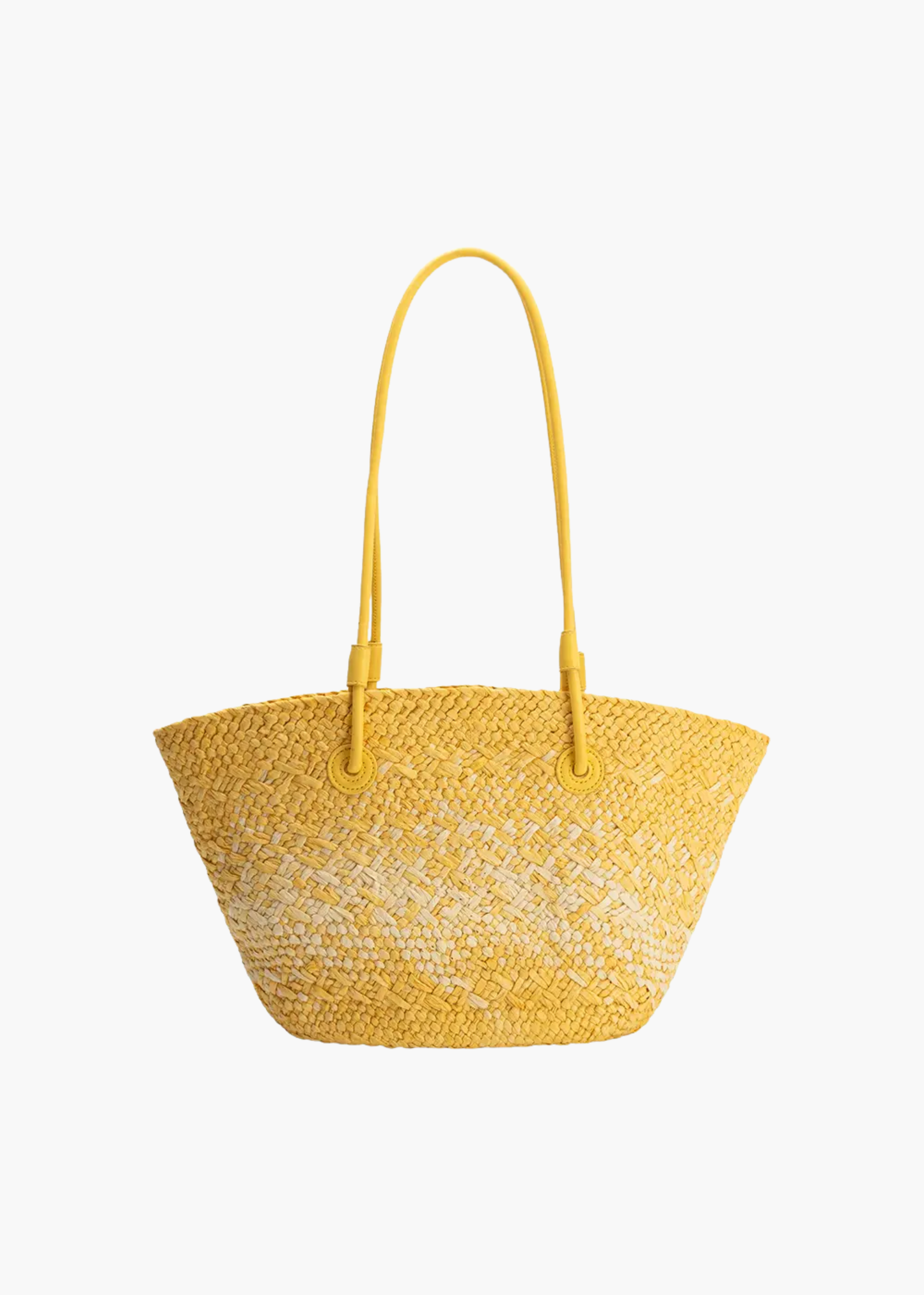 Sunset yellow straw tote bag