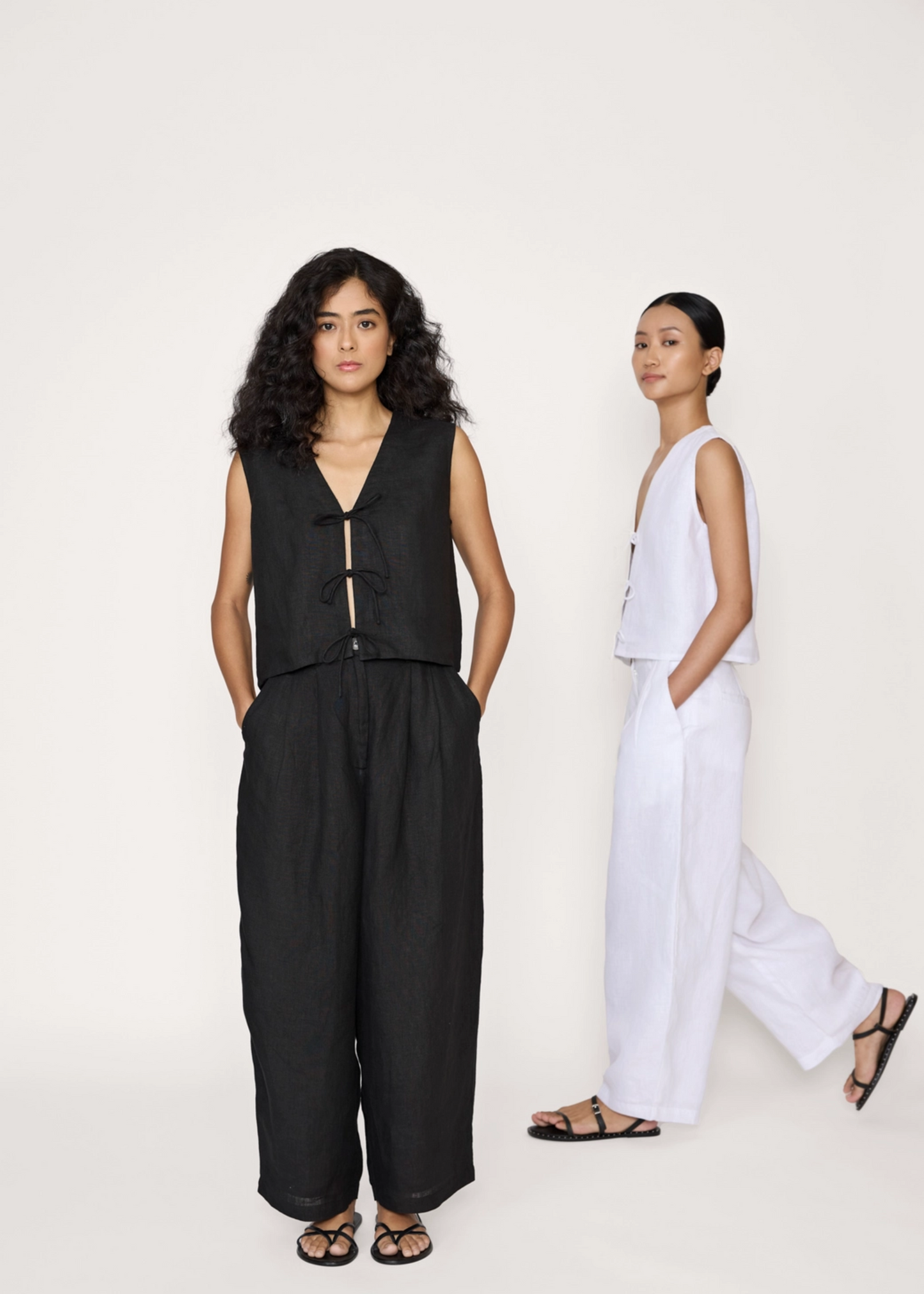 Boyfriend pant, white linen