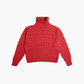 Cable sweater, red