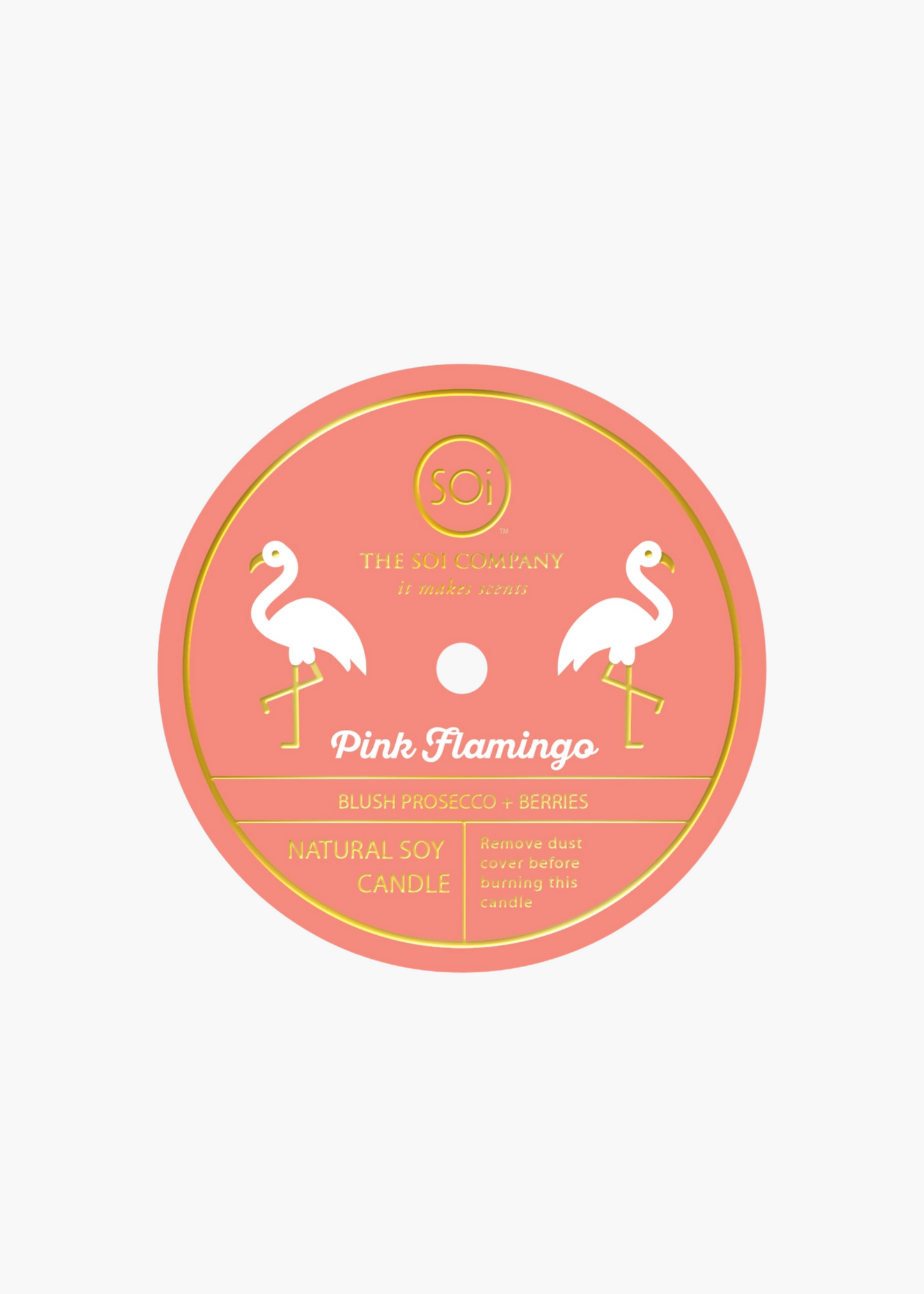 Pink flamingo confetti candle