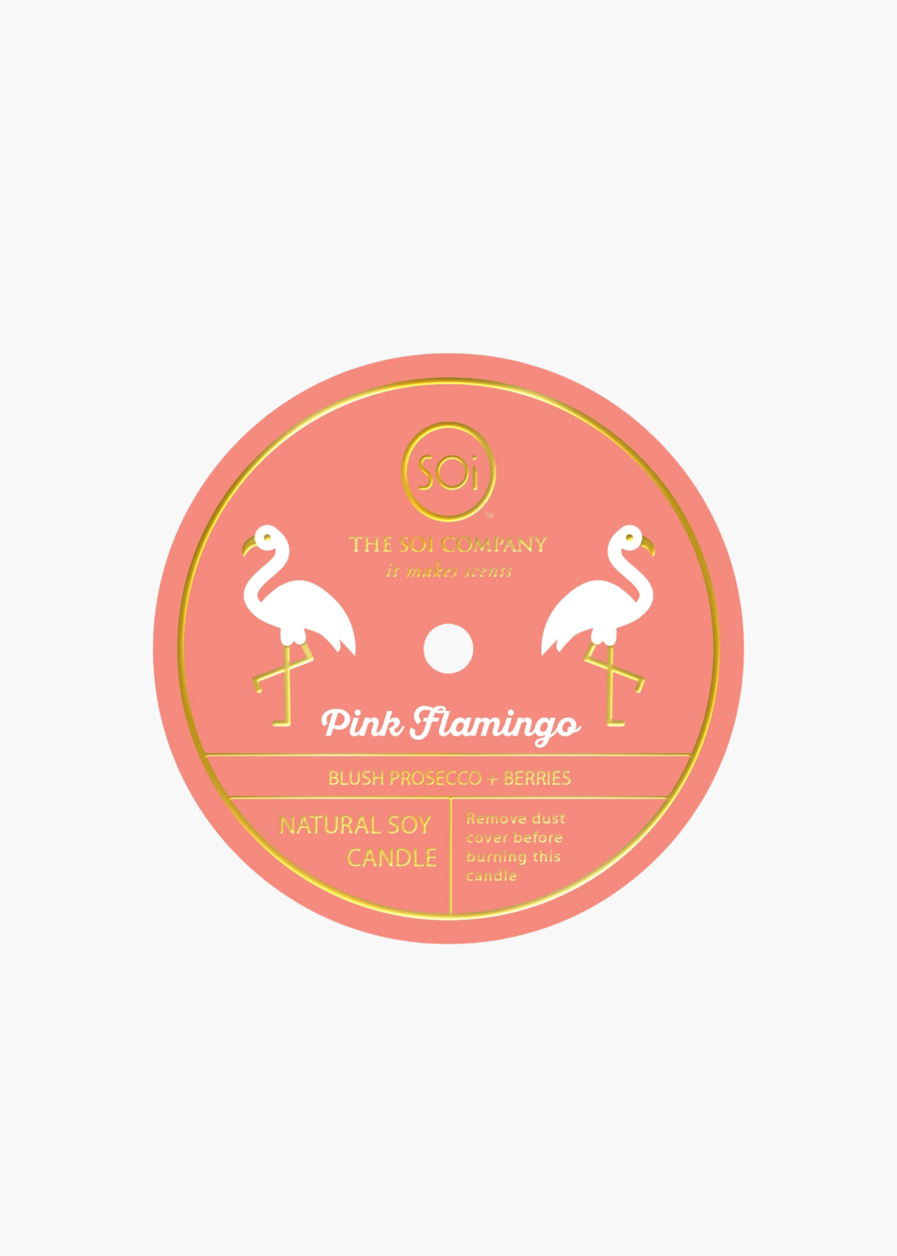 Pink flamingo confetti candle