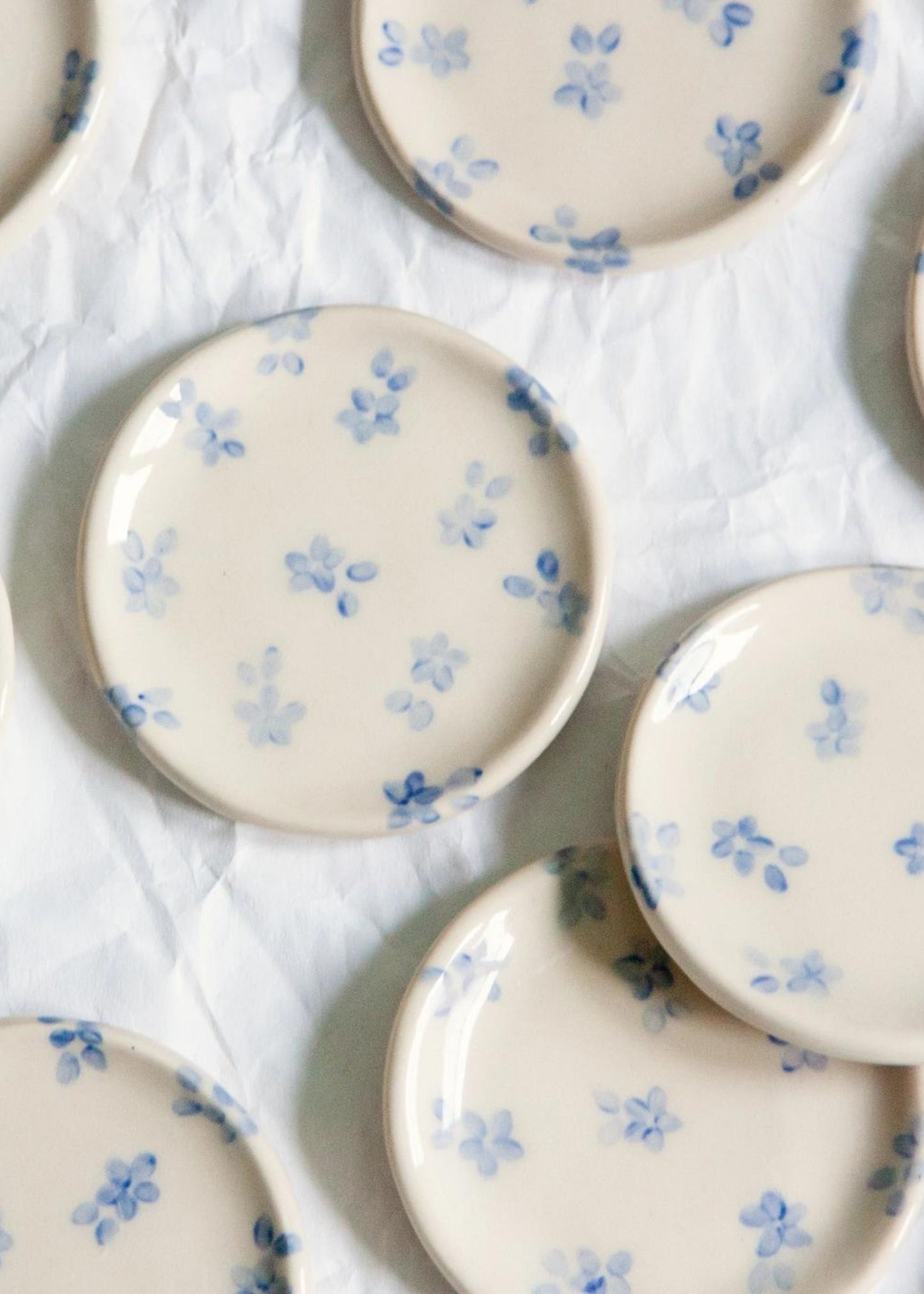 Forget me not ring dish, blue