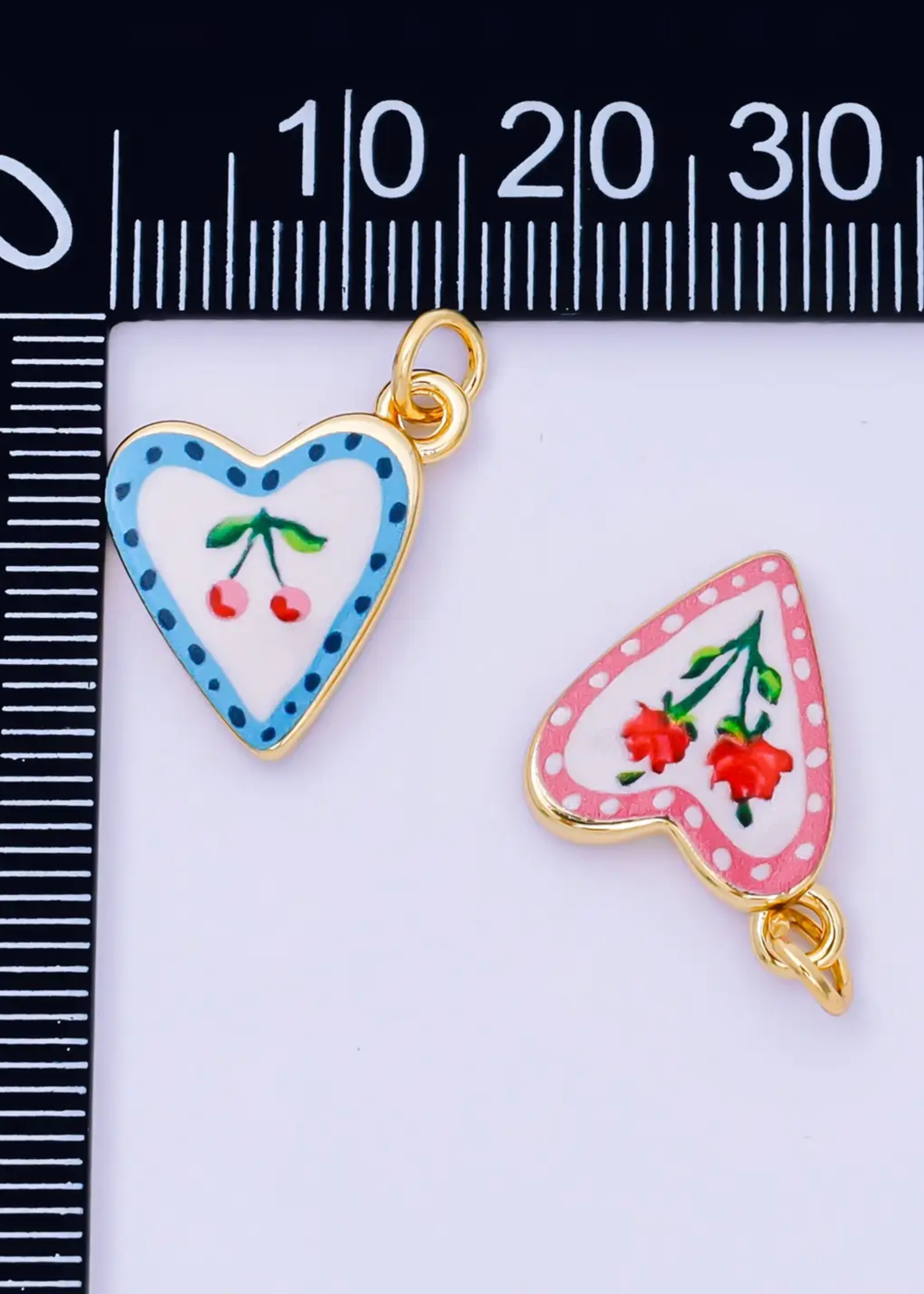 Rose heart charm