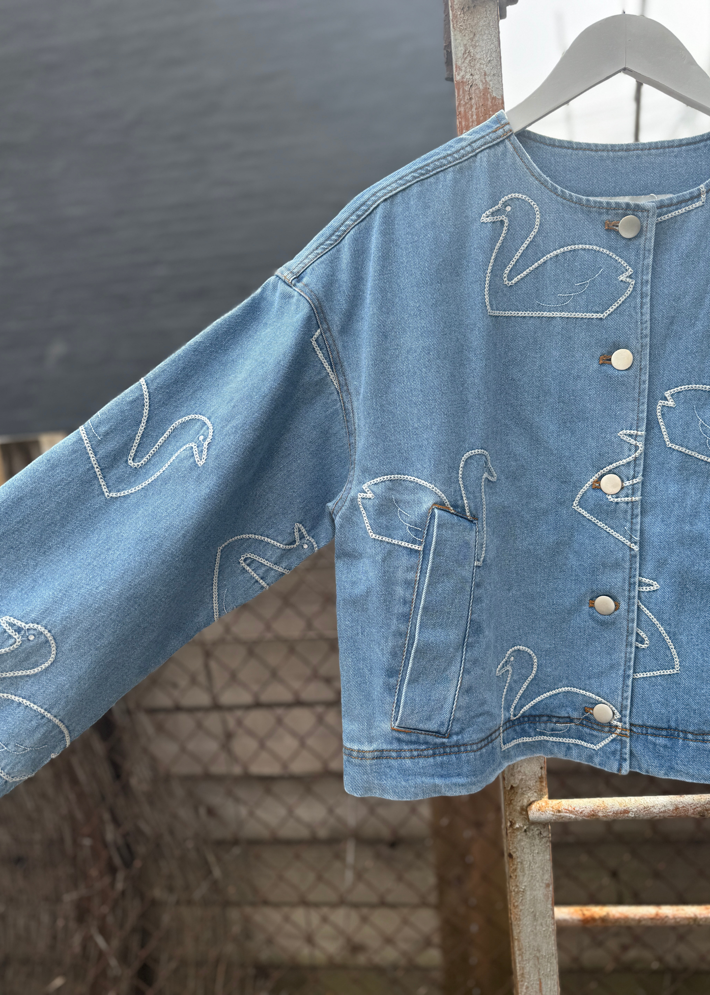 Swans cropped jacket