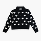Love polo cardigan, black/ivory