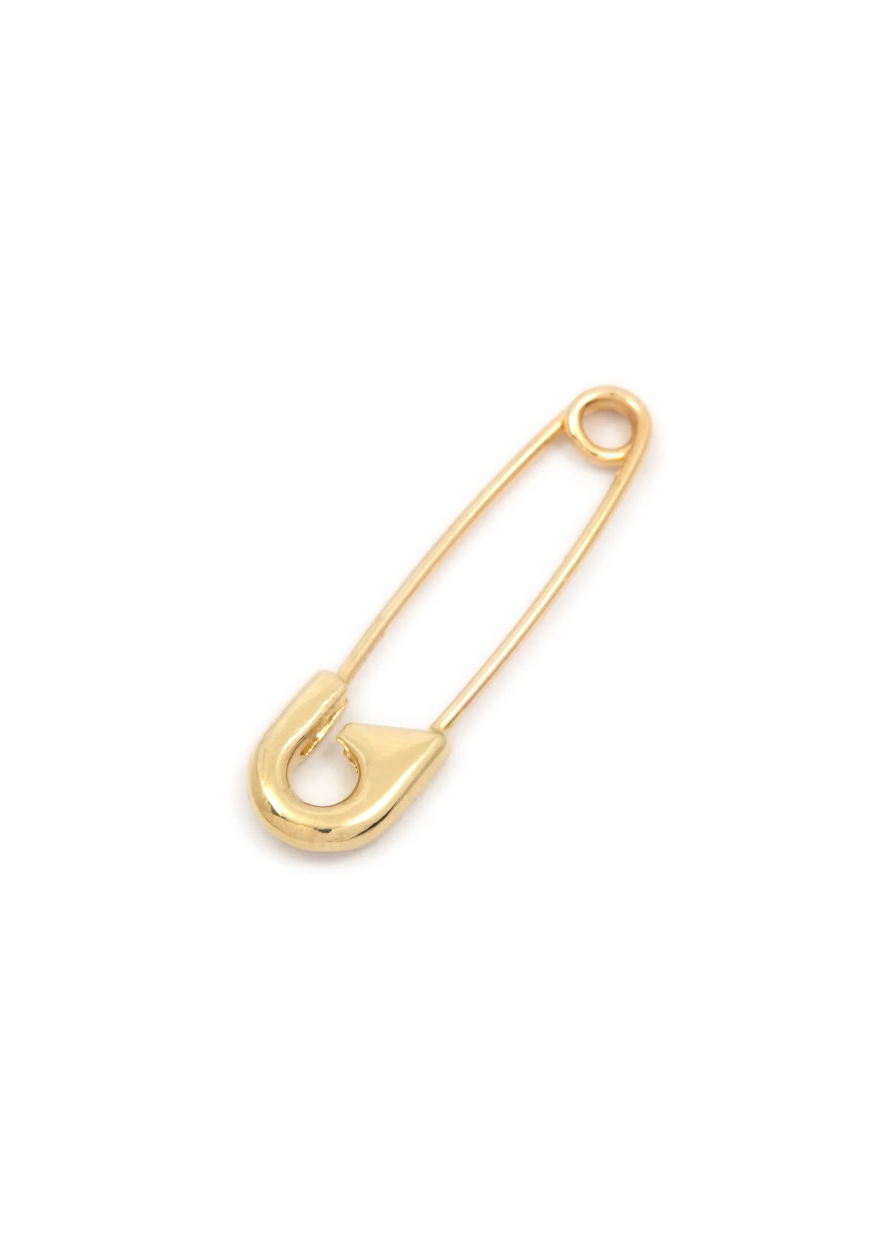 Safety pin earring (original), 14K yellow gold