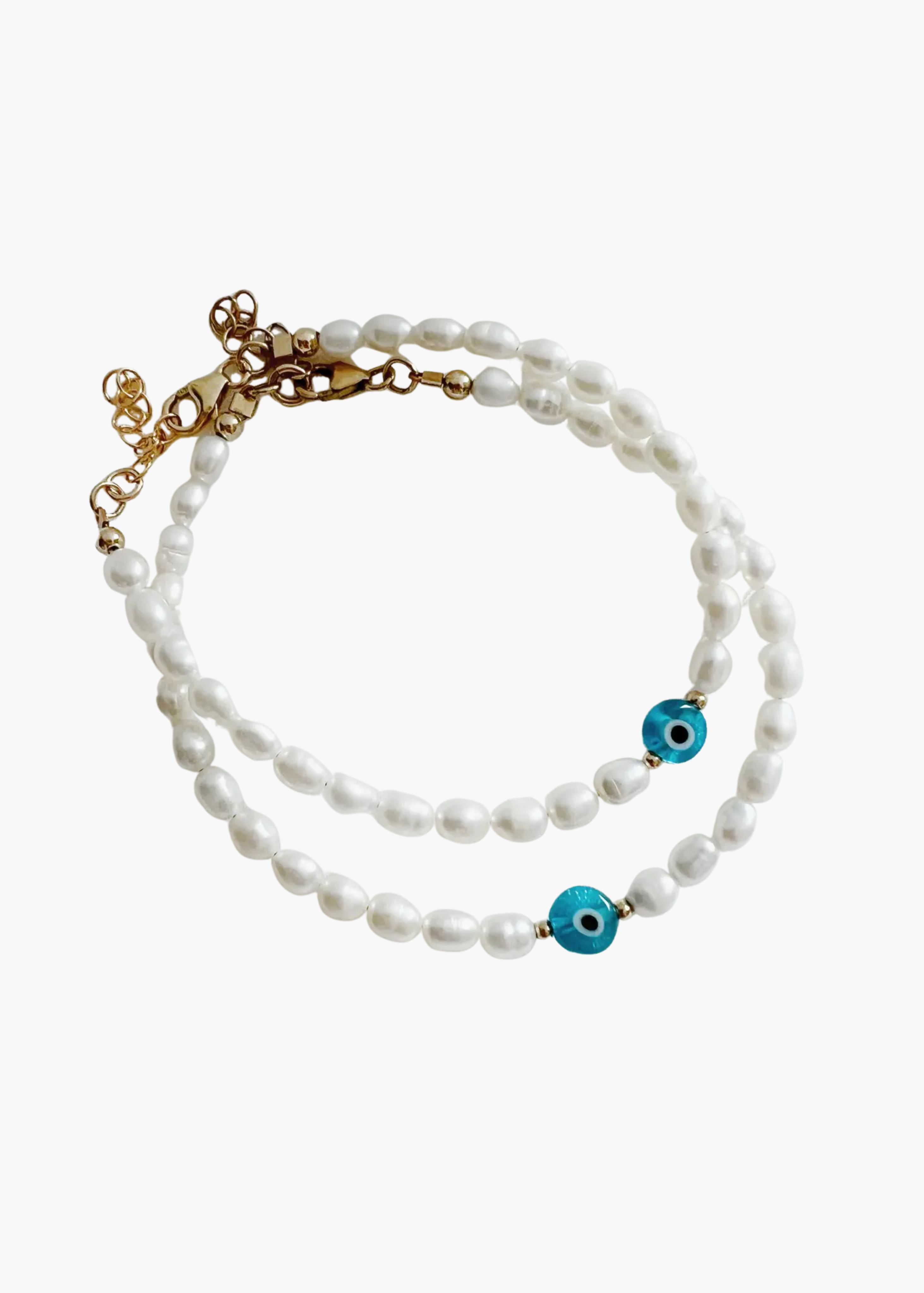 Ocean eyes evil eye pearl bracelet