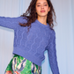 Pom pom sweater, blue
