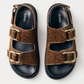 Harper leather sandals, soft tan