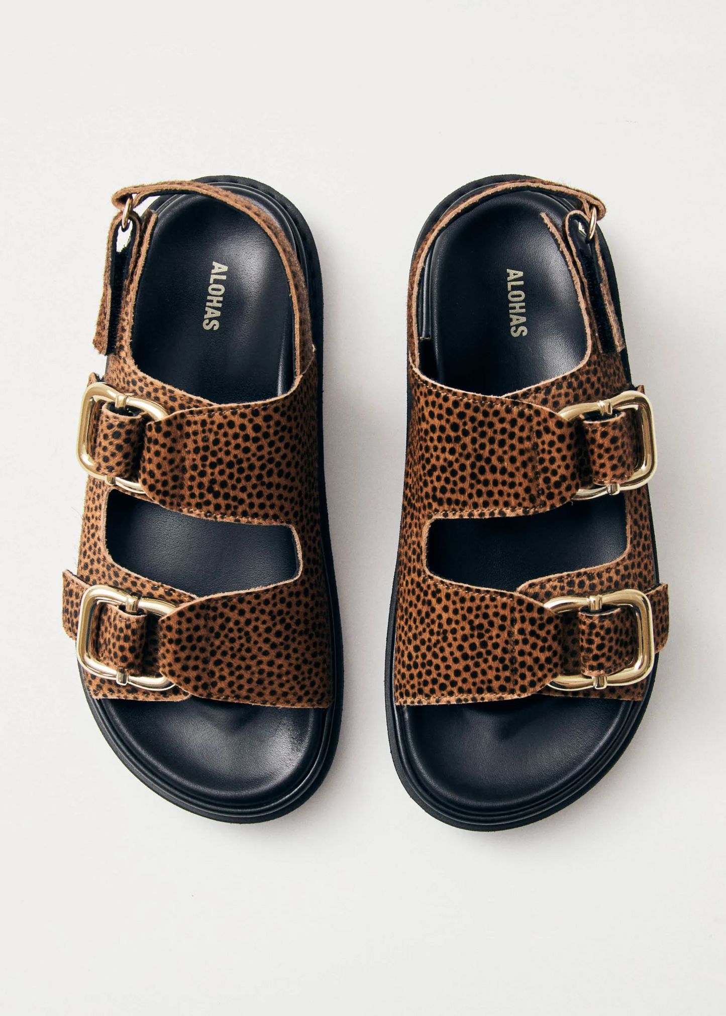Harper leather sandals, soft tan