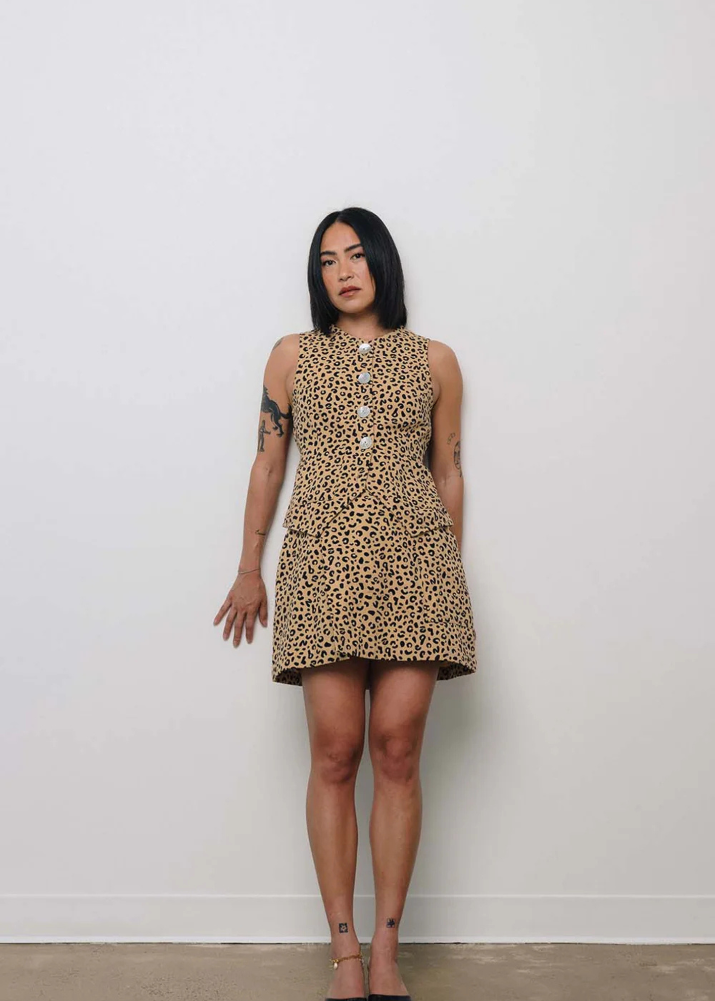 Shell skort, leopard