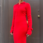 Cashmere polo fitted maxi dress